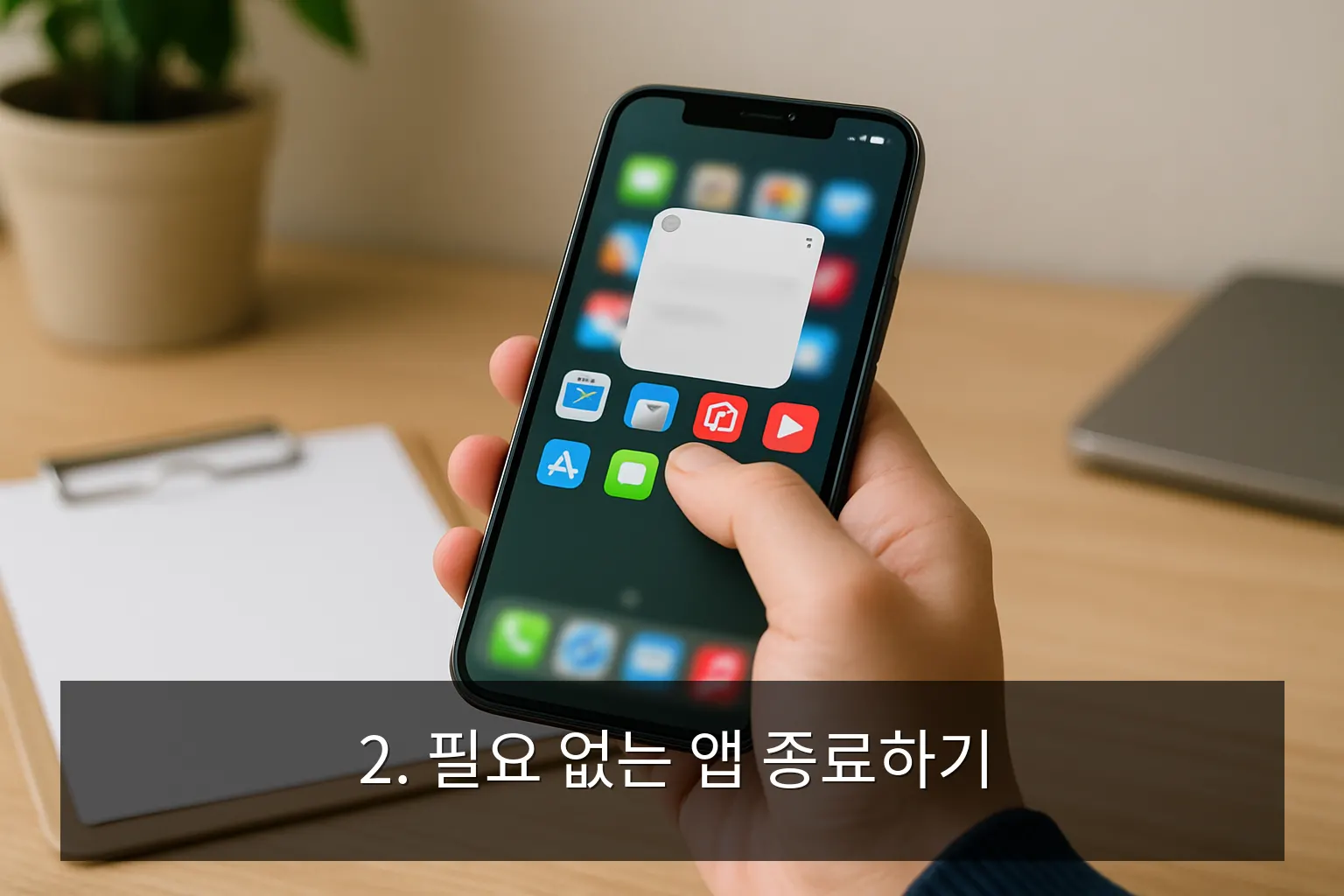 스마트폰 배터리 오래 쓰는 방법 - 2. 필요 없는 앱 종료하기