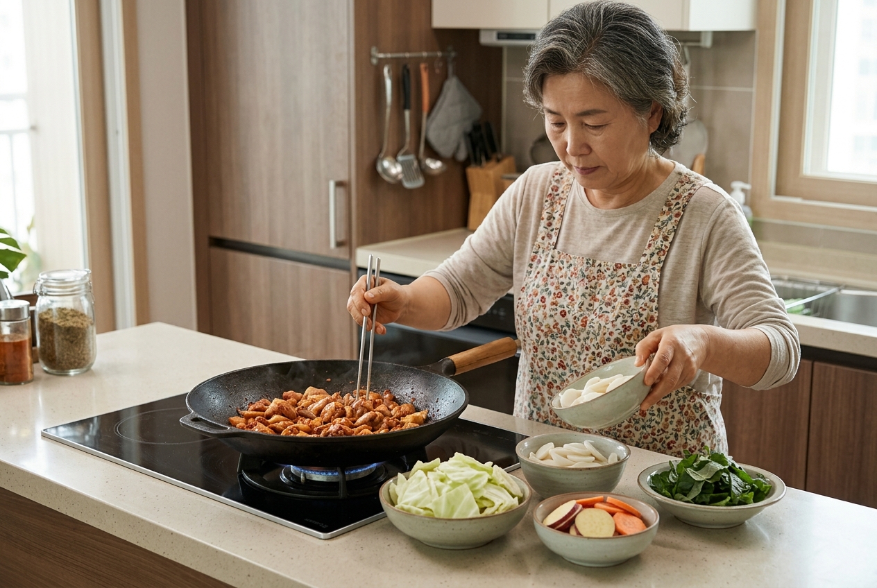 닭갈비레시피 - 채소 손질과 투입 타이밍